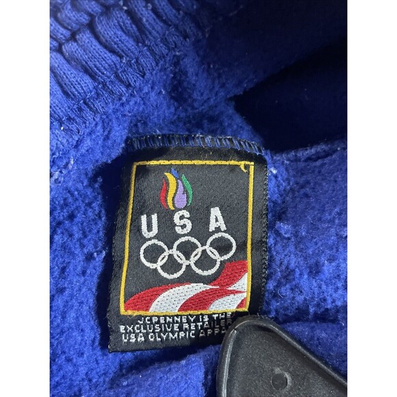 Vtg 90s USA Olympics Mens Medium Cuffed Sweatpants Joggers Blue Made In USA - Picture 4 of 4